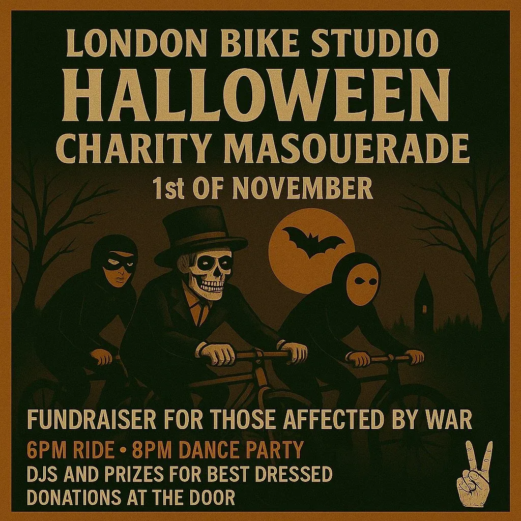 London Bike Studio Halloween charity masquerade poster