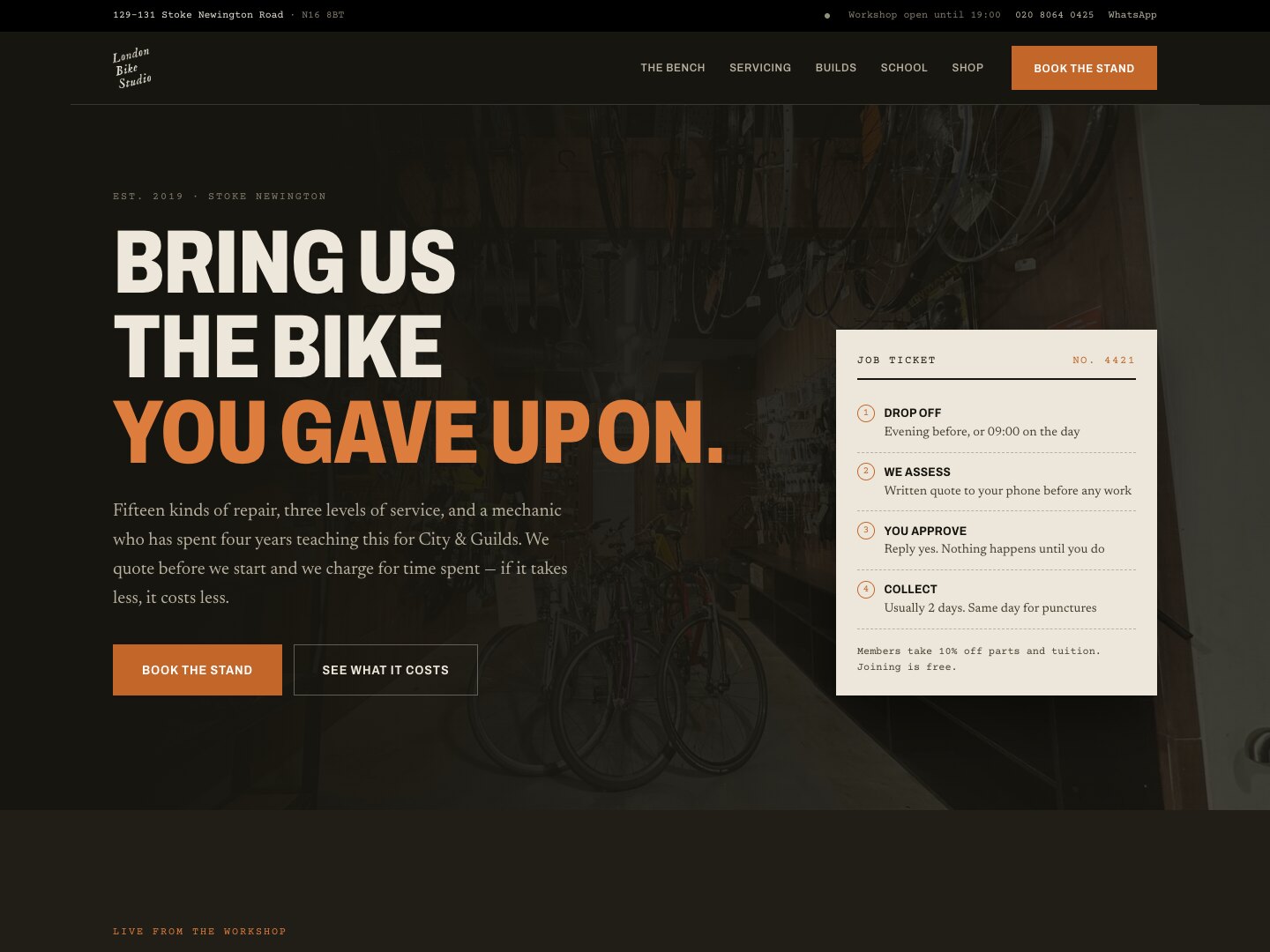 Homepage concept 02, The Workshop